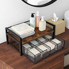 Tea Bag Organizer Wood Tea Organizer with 8 Compartments Storage Chests Tea Station Chest Display Container Box for Countertop Kitchen