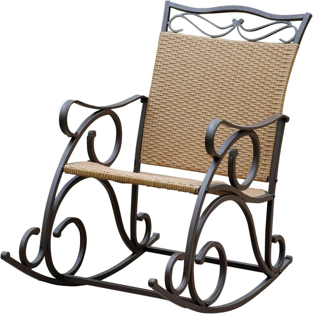 International Caravan Wicker Resin/Steel Porch Rocker