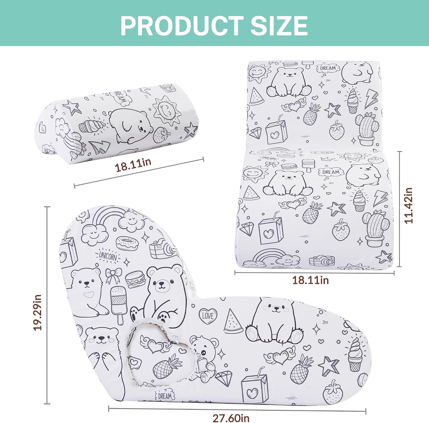 Graffiti Kids Couch Sofa，DIY Colorful Artistic Design, Ultra-Soft Comfort for Toddler Chair, Cute Graffiti Pattern Sofa for Girls and Boys, Comfy Toddlers Chairs for Bedrooms Living Rooms