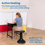 ECR4Kids ACE Active Core Engagement Wobble Stool, 18-Inch Seat Height, Flexible Seating, Black