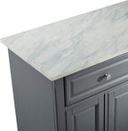 Crosley Furniture Avery Kitchen Island with Storage Shelves, Microwave Stand, Coffee Bar, Gray