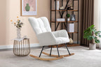 Adulto Teddy Fabric Rocking Chair Outdoor Indoor, Wooden Rocking Chair,A1 | Soft teddy fabric rocking chair with sturdy wooden frame, metal base, and floor protection. Ideal for indoor nursery, li