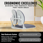 【Premium Dual-Backrests】 Made in Korea Ergonomic Floor Chair with Back Support - Meditation Chair, Floor Gaming Chair, Reading Chair, Floor Chairs for Adults, Foldable Chair (Grey)