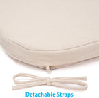 Chair Cushions for Dining Chairs, D-Shaped Non-Slip Seat Cushions with Removable Washable Covers & Ties, Chair Pads for Kitchen, Indoor Patio 17" x 16" (Cream, 4 Count)