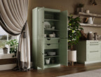 Palace Imports Solid Wood Kitchen Pantry Cabinet - 71.5" Tall x 32" Wide - Wooden Storage Cabinet with 4 Shaker Doors, 2 Drawers & 4 Adjustable Shelves, Sage, 100% Eco-Friendly Wood, Made in Brazil
