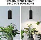 4" Pendant Lights Kitchen Island, 25W Cylinder Hanging Lights with Dipswitch, Modern Eye Care Led Pendant Lamp fixtures for Bedroom, Living Room, Office (Black, 2 Pcs)