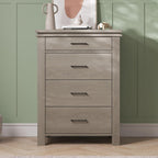 Child Craft Denman Crib, Dresser, Chest, and Nightstand 4-Piece Nursery Set, Grows with Your Baby (Crescent Gray)