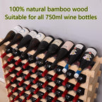 72 Bottle Stackable Storage Modular Wine Rack Cabinet Bamboo freestanding Floor Wine Holder Display Shelves