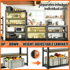 PRESTELION 5-Tier Adjustable Bakers Rack, 2000 lbs Capacity All-Steel Standing Kitchen Shelf, 39.4" L x 15.7" W x 72" H - Microwave Stand with Storage for Kitchen, Living Room, Dining Room