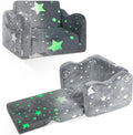 Toddler Couch, Glow in The Dark Kids Couch 2 in 1 Sofa Bed, Convertible Flip Open Toddler Sofa Couch Bed, Kids Sofa for Playroom Bedroom