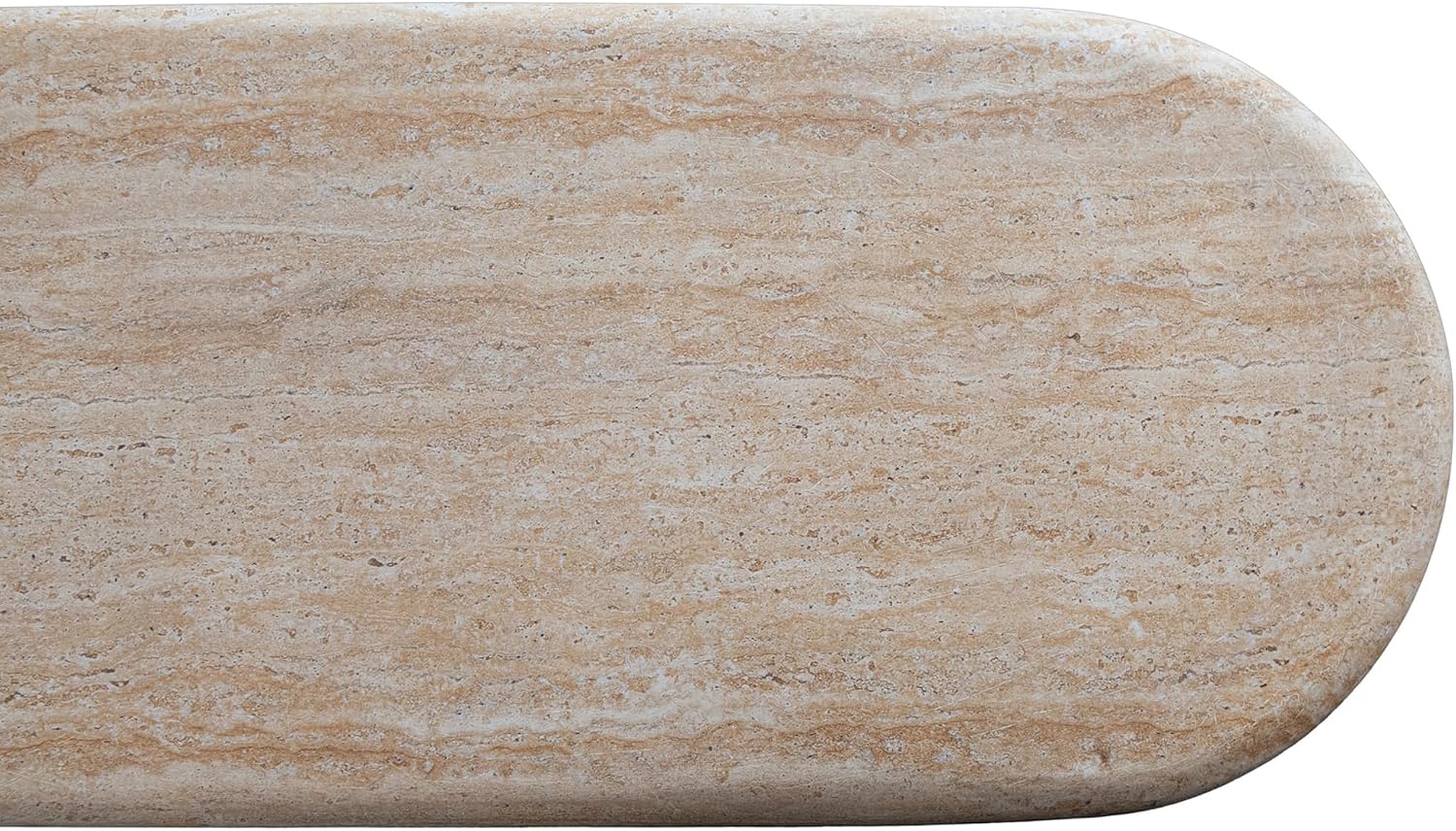 Creative Co-Op Lightweight Eco Stone Rectangle Indoor/Outdoor Table with Travertine Finish, Buff Color