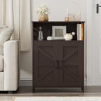 Homhedy Farmhouse Bathroom Storage Cabinet with 2 Doors, Toilet Paper Cabinet with Adjustable Shelf, Small Bathroom Cabinet for Kitchen/Laundry/Living Room, 11.8 x 23.6 x 31.5 Inches, Brown