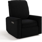 Storkcraft Santos Deluxe Power Recliner Swivel Glider, Premium Electronic Nursery Rocking Chair, Oeko-TEX 100 Certified, Includes Dual-USB Charging Port with USB-A & USB-C – (Black Boucle)