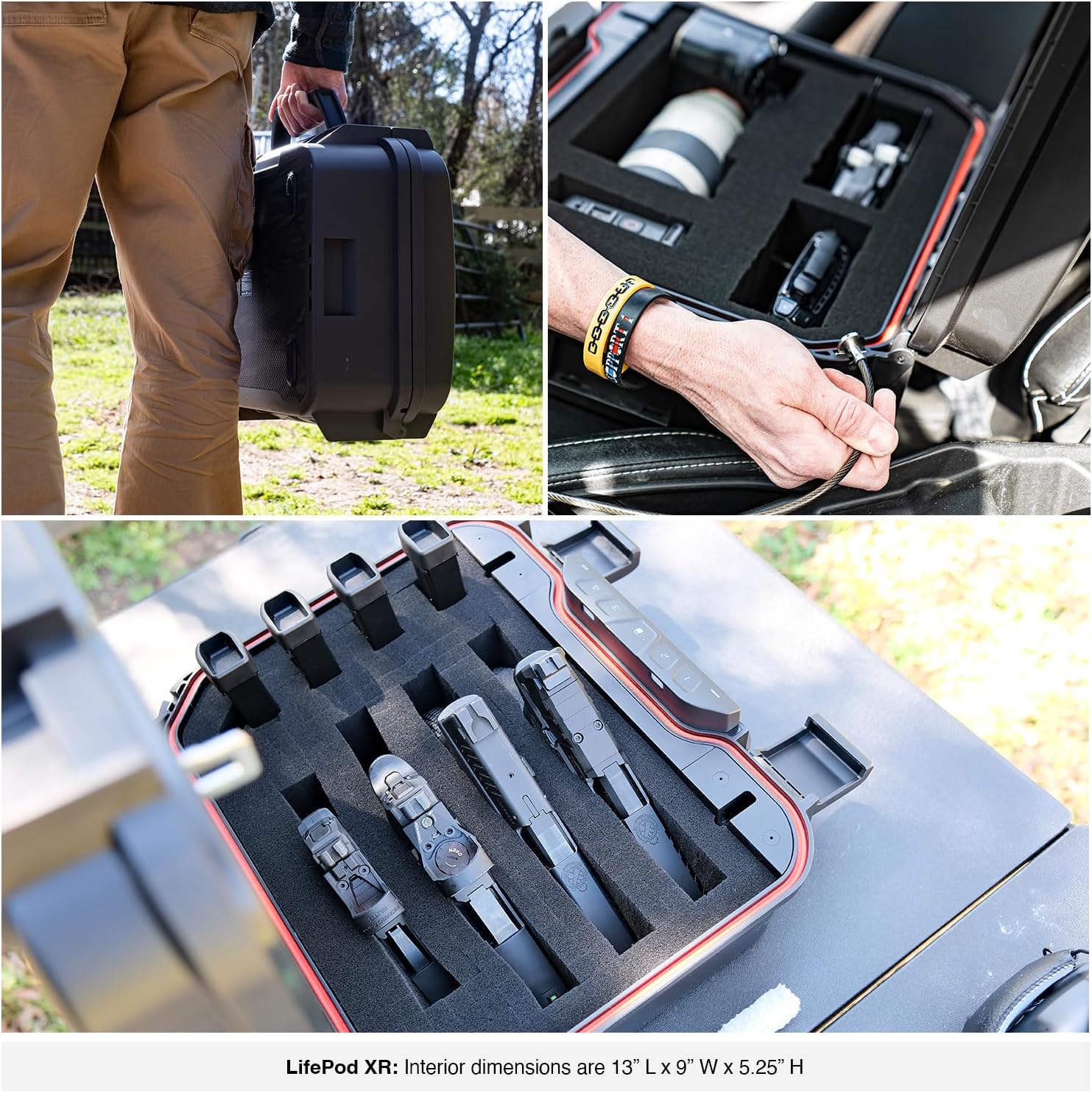 VAULTEK LifePod XR Series Weatherproof Safe Modular Interior Secure Rugged Portable Lockbox with Optional Biometric Scanner and Backlit Keypad