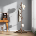 Coat Rack, Coat Racks Freestanding with 8 Hooks 3 Adjustable Heights for Clothes, Hats, Handbags, Coat Tree Easy Assembly for Entryway, Bedroom, Hallway, Office(Brown 2PCS)