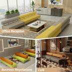 PU Leather Reception Bench Sofa, Modular Waiting Room Seating with Backrest, Commercial Lobby Couch for Hotel Bank Office Salon Training Center Lounge