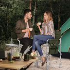 Directors Chair, 31“Tall Foldable Camping Chairs, Folding Aluminum Frame Vanity Chair, Makeup Artist Chair, Portable Camping Chair with Side Table, Cup Holder and Pockets, 250lbs Capacity (Green)