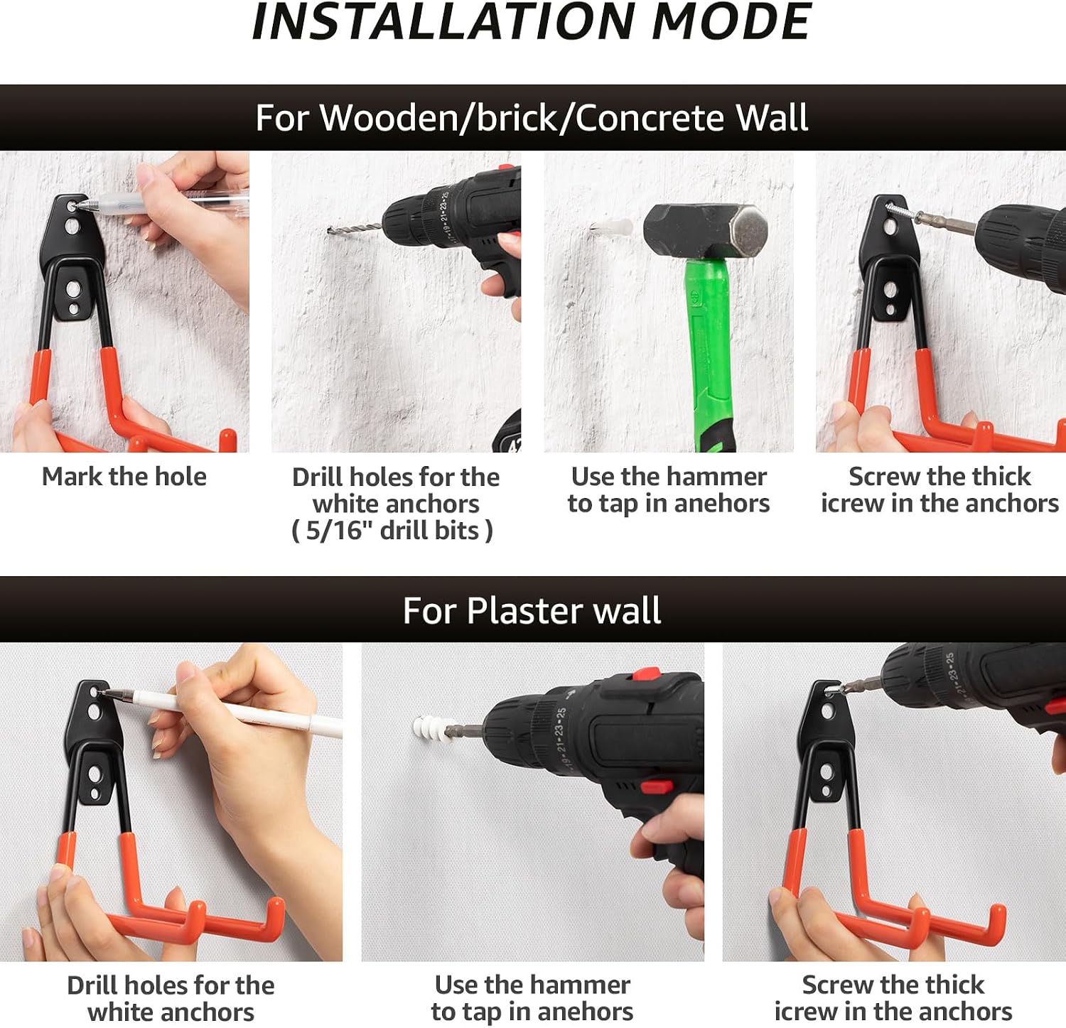 40-Pack Heavy Duty Garage Hooks for Hanging & Storage Items