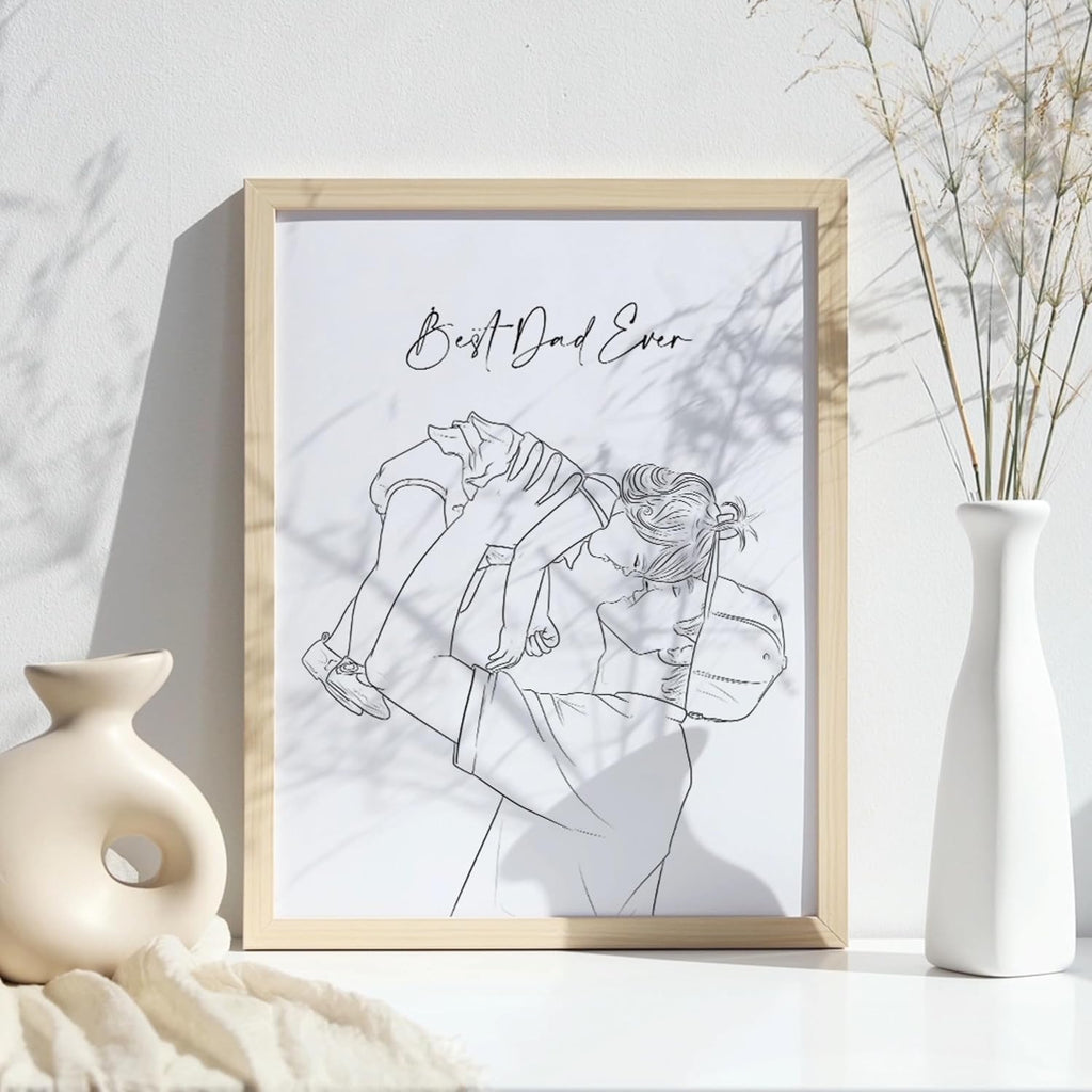 NudoHome Personalized Custom Line Portrait – Minimalist Hand-Drawn Illustration from Your Photo | Gift for Mother’s Day, Father’s Day, Birthdays, and Christmas, gift