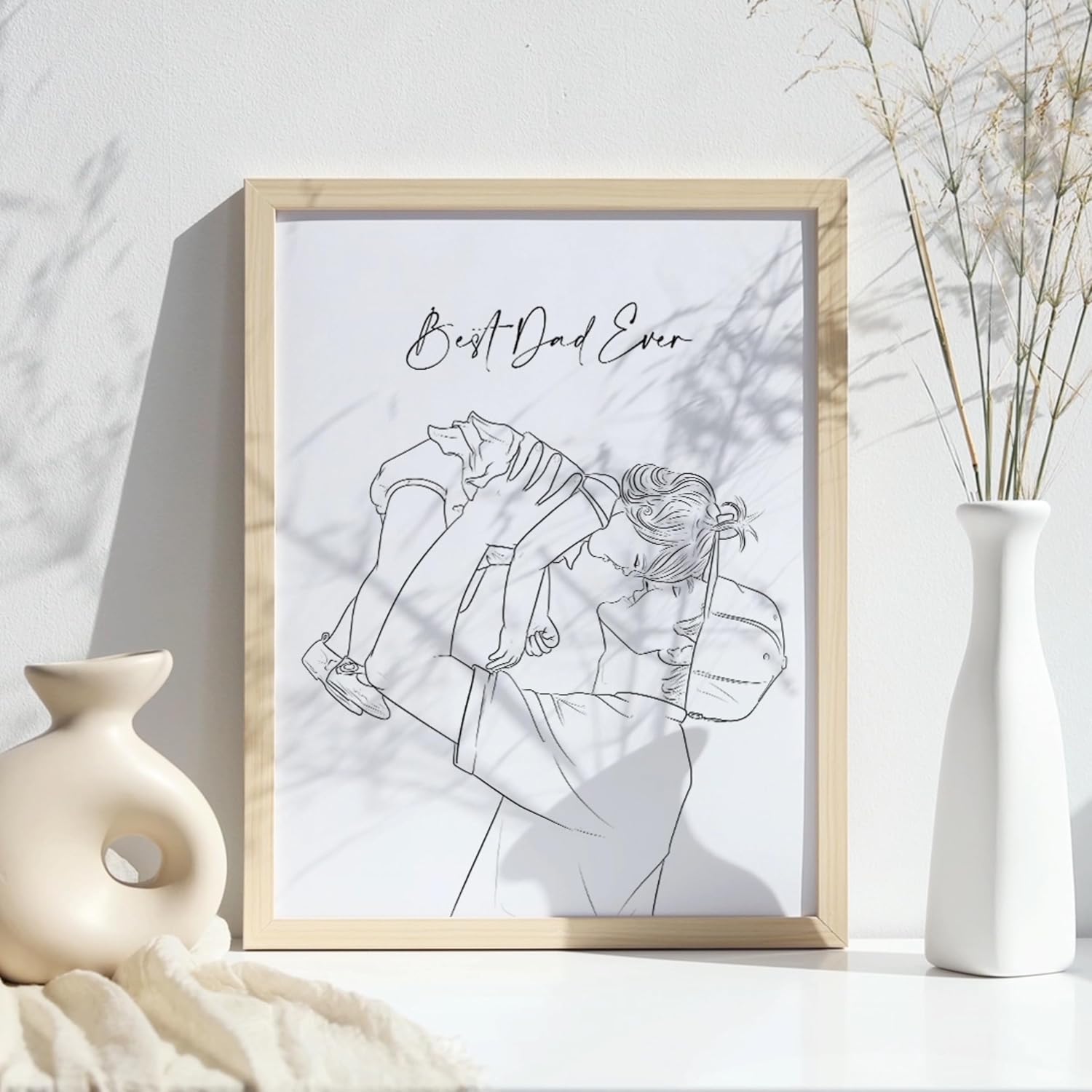 NudoHome Personalized Custom Line Portrait – Minimalist Hand-Drawn Illustration from Your Photo | Gift for Mother’s Day, Father’s Day, Birthdays, and Christmas, gift