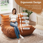 Oversized Bean Bag Chairs for Adults, Giant Beanbag Chair with Memory Foam, Comfy Lounge Chair Lazy Sofa for Apartment, Living Room, Bedroom, Office(Teddy Fabric)