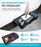 Stander Wonder Bedside Shelf, Bedside Caddy Organizer & Bunk Bed Shelf, Space-Saving Floating Nightstand for Seniors & Dorm Rooms, Bedside Tray Table with Phone Holder, Cup Holder & Cable Organizer