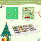 GITAWUSA 3-in-1 Construction Play Table with Storage Compatible with Lego, Rolling Kids Activity Table, Double Sided Desktop, Train Table for Toddlers 3-8, Convenient Storage Under the Bed and Sofa