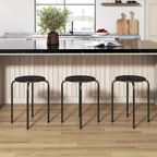 Giantex 6 Pack Stackable Stool, No Assembly 17.5" Stacking School Chair w/Metal Frame & Plastic Seat, Backless Round Nesting Stools, Flexible Seating for Children's Table, Classroom, School (Black)
