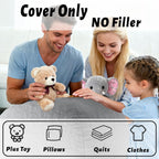 Faux Fur Comfy Bean Bag Chair Cover (No Filler), Fluffy Stuffed Animal Storage Bean Bag Covers Large Sofa for Adults, Premium Furry Fuzzy Bean Bag for Living Room Bedroom, Light Gray