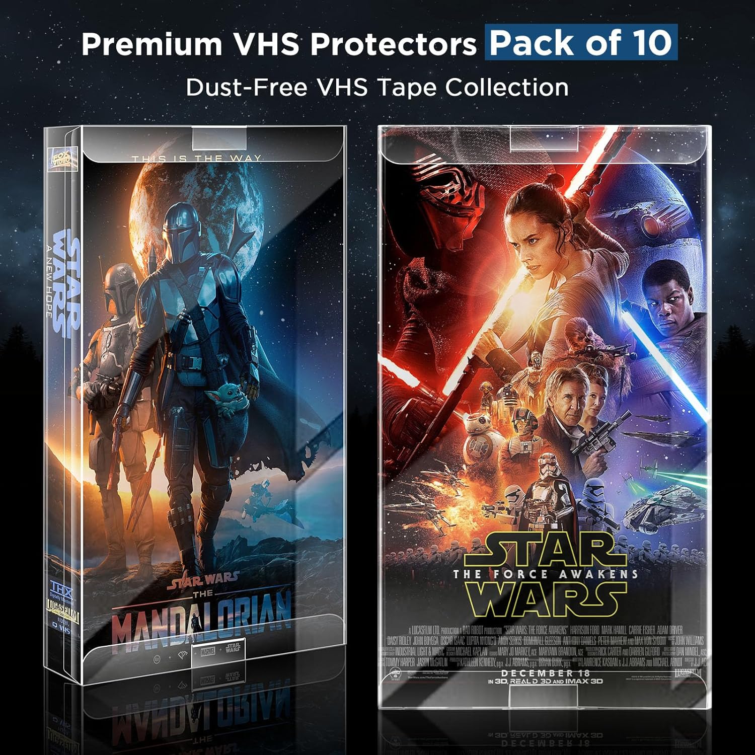 VHS Tapes Protector - Premium VHS Cassette Tape Storage & Protector, Durable VHS Protectors for Home & Kitchen Media Storage - (Ultimate 10 Packs)