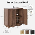FORTUNETEC Sideboard Buffet Cabinet with Storage, Mid Century Modern Accent Cabinet with Arched Doors, Modular Media Console, Minimalist Credenza for Living Room Kitchen Dining Room Entryway, Walnut
