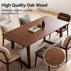 DUOMAY 63" Rectangular Dining Table for 6, Farmhouse Wooden Kitchen Table, Large Center Table, Modern Dinner Table for Living Room/Home/Restaurant, Walnut
