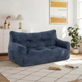 Pamapic 59" Bean Bag Chair,2 Seat Loveseat Sofa,Ultra Soft Dutch Velvet,Fluffy Comfort Washable Cover,Corduroy Lazy Sofa Bed for Adults,Fit Living Room, Bedroom,Outdoor Spaces,72h Rebound,Blue