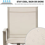 Outdoor Swivel Rocker Dining Chair Set of 2, All Weather Patio Dining Chair with Textilene High Back and Metal Frame, Backyard, Lawn Garden and Deck Porch Patio Furniture Set