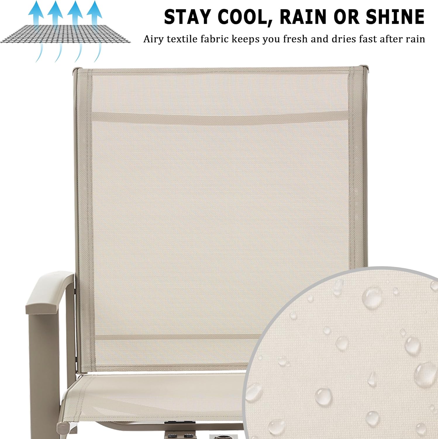 Outdoor Swivel Rocker Dining Chair Set of 2, All Weather Patio Dining Chair with Textilene High Back and Metal Frame, Backyard, Lawn Garden and Deck Porch Patio Furniture Set