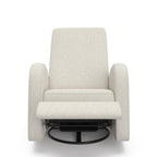 Storkcraft Santa Monica Power Recliner Swivel Glider (Dune Basketweave) – Effortless Electronic Power Recline, USB-A & USB-C Charger