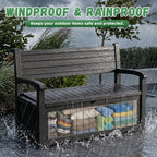 80Gal Resin Outdoor Deck Storage Bench, Lockable Waterproof UV Protected Patio Box, Weatherproof Porch Pool Garden Furniture for Yard Tools & Seat Cushions, Black