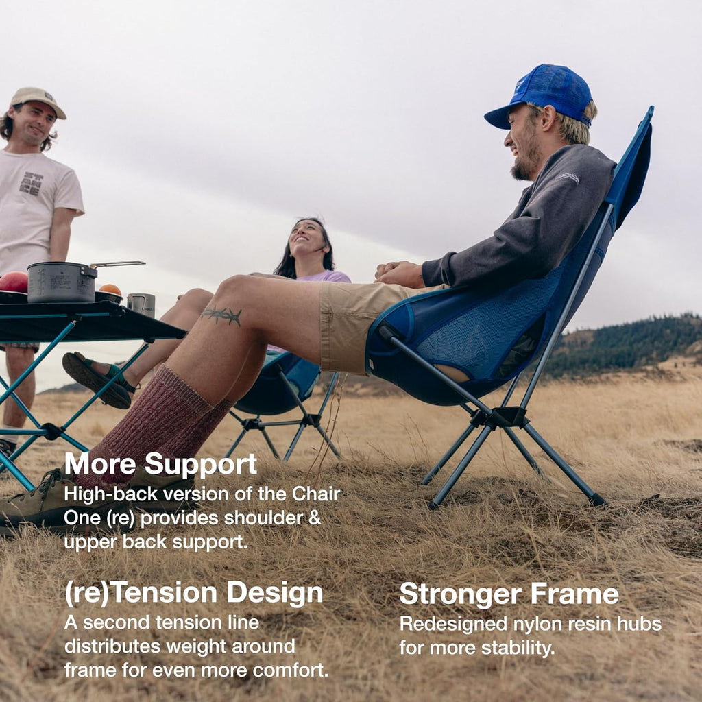 Helinox Chair One Highback (re) High-Performance Camping Chair,2.6lbs, Camping Chairs High Back, Packable, Portable Chair for Backpacking, Camping, Hiking, Travel, Heritage Multi Block