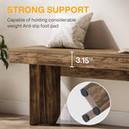 Tribesigns 47" Wooden Entryway Bench, Farmhouse Indoor End of Bed Bench, Long Table Benches Seat for Bedroom, Hallway, Foyer, End of Bed (Dark Brown)