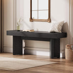 Tribesigns 47" Wooden Entryway Bench | Farmhouse Indoor End of Bed Bench, Long Table Benches Seat for Bedroom, Hallway, Foyer, End of Bed (Black)