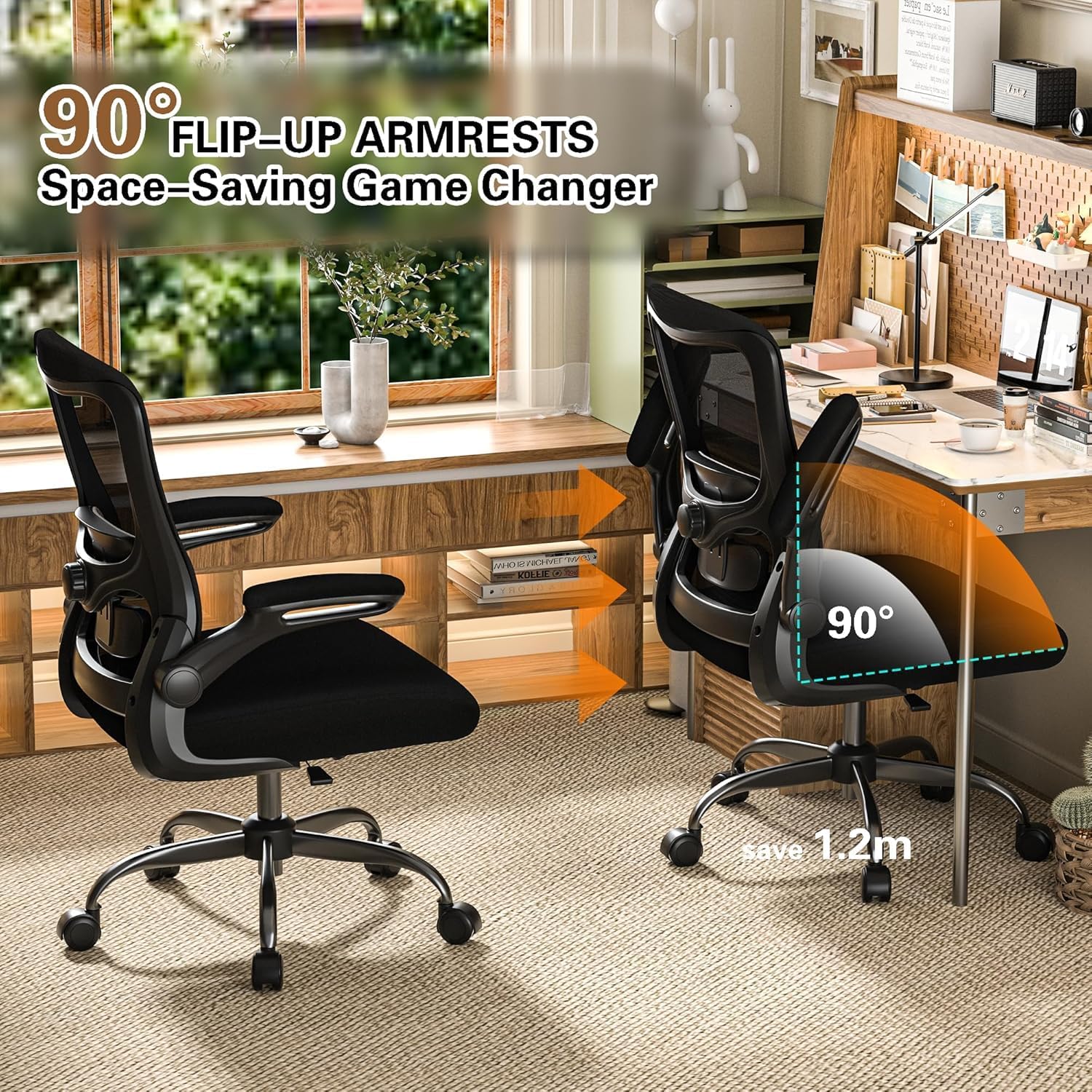 Ergonomic Office Chair - High Back Desk Chair with Adjustable Lumbar Support, Breathable Mesh Back, 330LBS Capacity, Easy Assembly, for Home Office Executive Computer Task