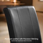 CHUN YI Dining Chairs Set of 4, Faux Leather Dining Room Chairs, Upholstered Parsons Chairs for Kitchen with Sturdy Wood Legs, Black (Only Chair)