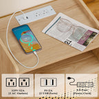 Lerliuo Rattan Nightstand with Charging Station, Boho Night Stand | Side Table with Drawer Open Shelf, Cane Accent Bedside End Table for Bedroom, Dorm and Small Spaces