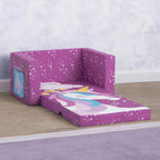 Delta Children Cozee Kids Couch 2-Seater Kids Sofa, Convertible 2-in-1 Flip Open Toddler Couch Sleeper, Foam Chair for Playroom & Bedroom, Bed Lounger, Comfy Play Sleeping Lounge Chair, Unicorn