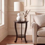 SAFAVIEH Furniture - Mary Pedestal Table - Dark Chocolate - Solid Wood - Farmhouse Pedestal Design - Ideal for Living Room, Entryway, Home Office, 18.1" W x 18.1" D x 26" H (AMH5711F)