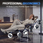 Desk Computer Gaming Chair - High Back Ergonomic Office Chair with Footrest and Lumbar Support, Swivel Comfy Home Gamer Video Game Chairs with Pocket Spring Cushion for Adults (White Leather)