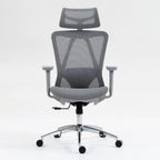Ergonomic High Back Mesh Office Chair with Adjustable Lumbar Support and Headrest for Comfortable Workdays - Breathable, 3D Armrests, Reclining Seat - Ideal for Home and Office,Grey