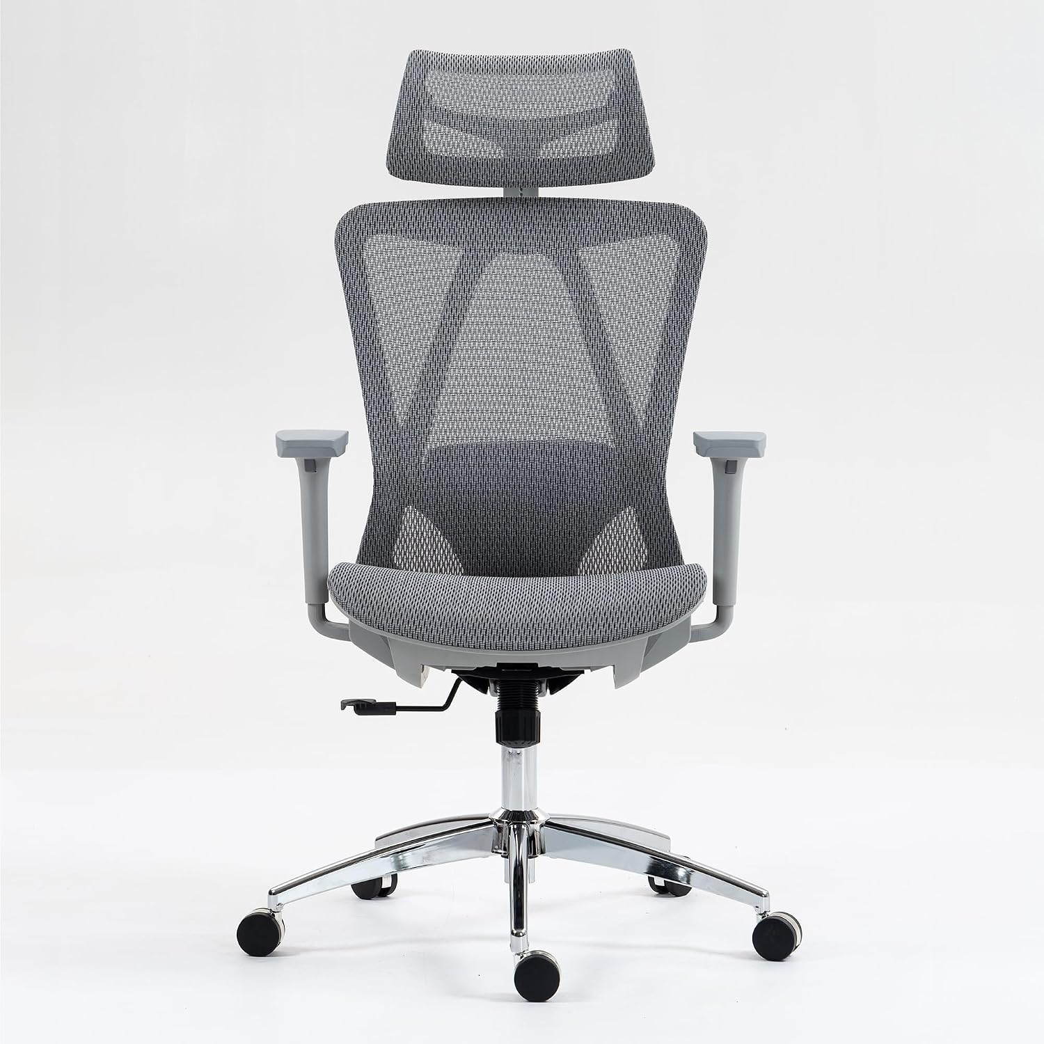 Ergonomic High Back Mesh Office Chair with Adjustable Lumbar Support and Headrest for Comfortable Workdays - Breathable, 3D Armrests, Reclining Seat - Ideal for Home and Office,Grey