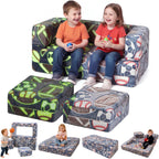 Cvortll Modular Kids Play Couch, Glow in Dark Kids Sofa, Child Sectional Sofa, Toddler Play Couch Fold Out Kid Sofa for Playroom & Bedroom Furniture for Boys Girls, Ball