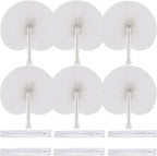 60 Pcs White Paper Fans,Foldable Handheld Fans for Women,Round Wedding Decorative Folding Hand Fan for Bridal Guest Church Party Favors Dancing Birthday DIY